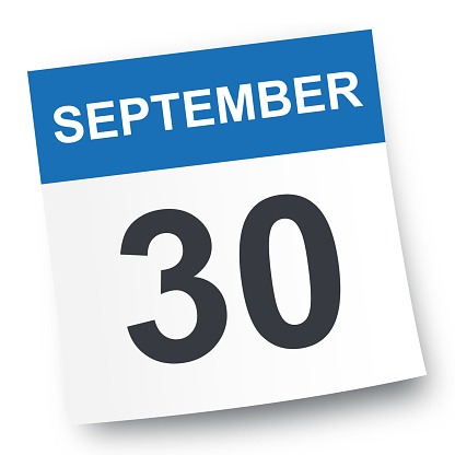 September 30 Calendar Icon Vector Illustration
